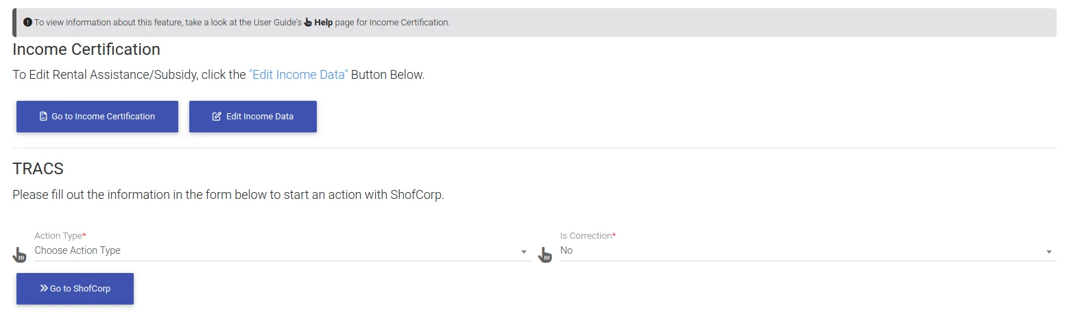 TRACS online form